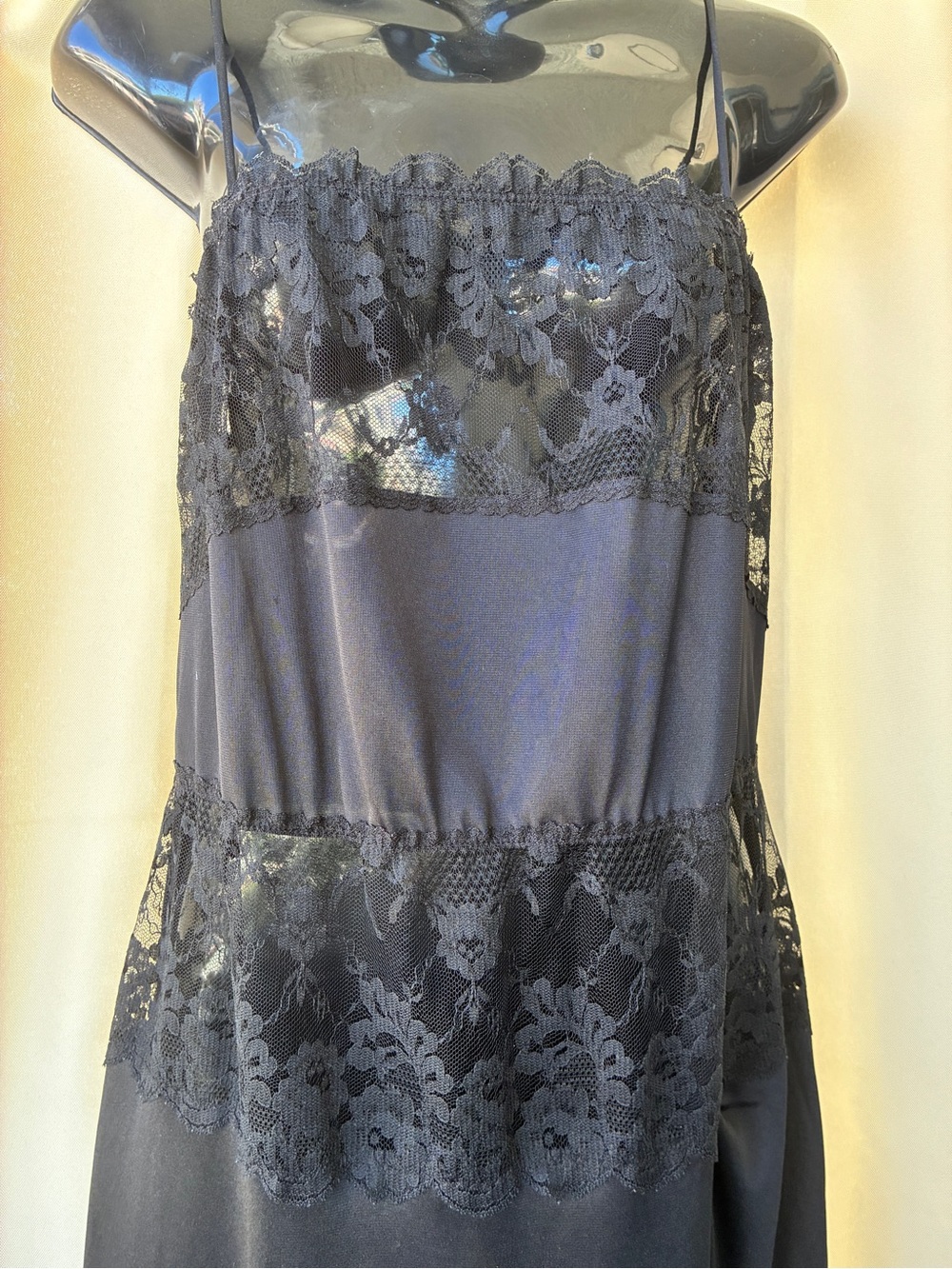 Vintage Wondermaid High Slit Maxi Slip Dress Nightgown - Picture 2 of 10
